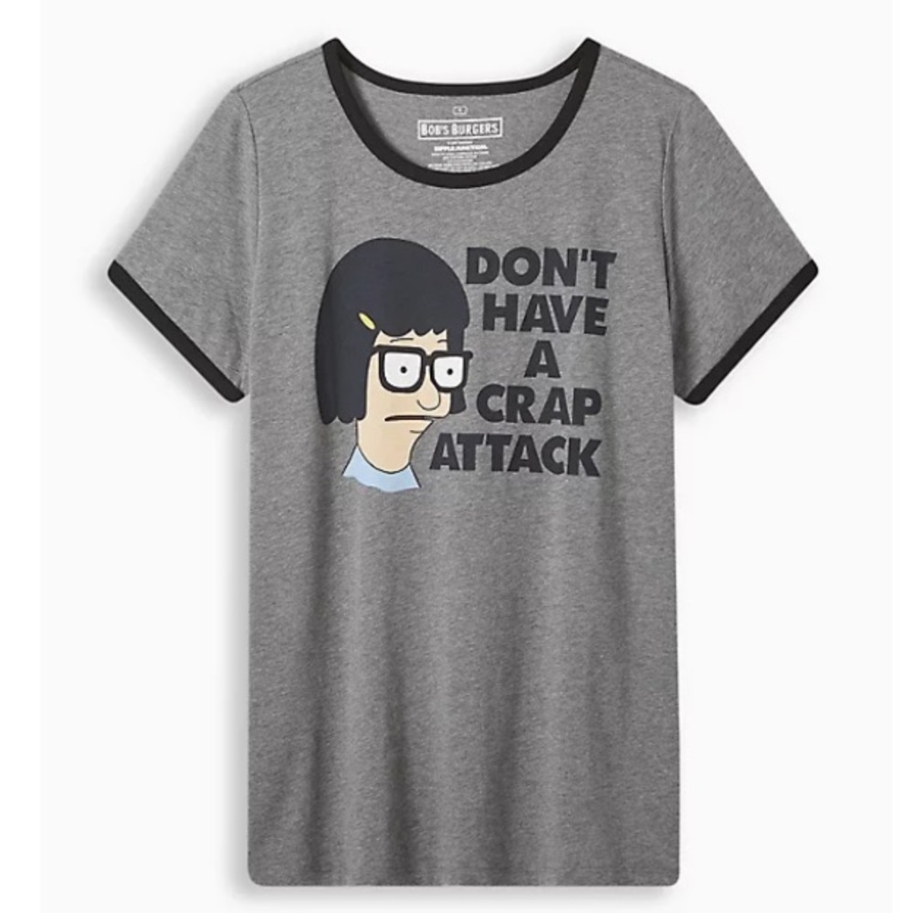 TORRID NWT BOB'S BURGERS CLASSIC FIT COTTON CREW NECK RINGER TEE